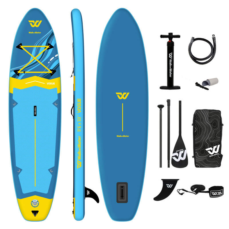 Wow - Paddle Gonflable Wow Vogue 11.6 - Planche De Stand Up Paddle - Bleu|jaune|marron - Decathlon