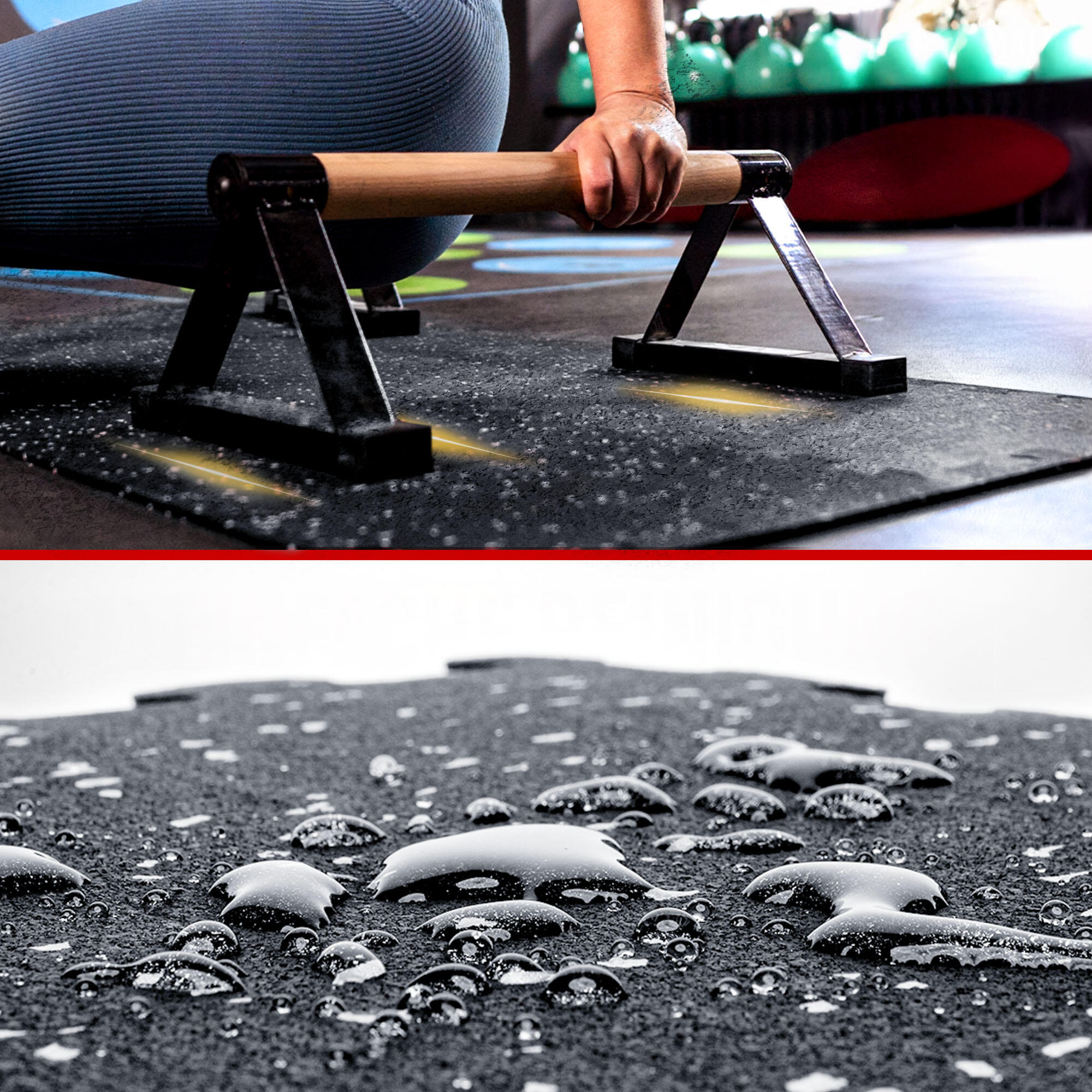 Bodenschutzmatte Fitness – Vollgummi-Bodenmatte – 8er-Set Puzzlematten 3/6