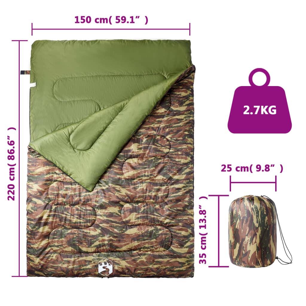 Saco de dormir doble y almohadas camping adultos 3-4 estaciones 5/5