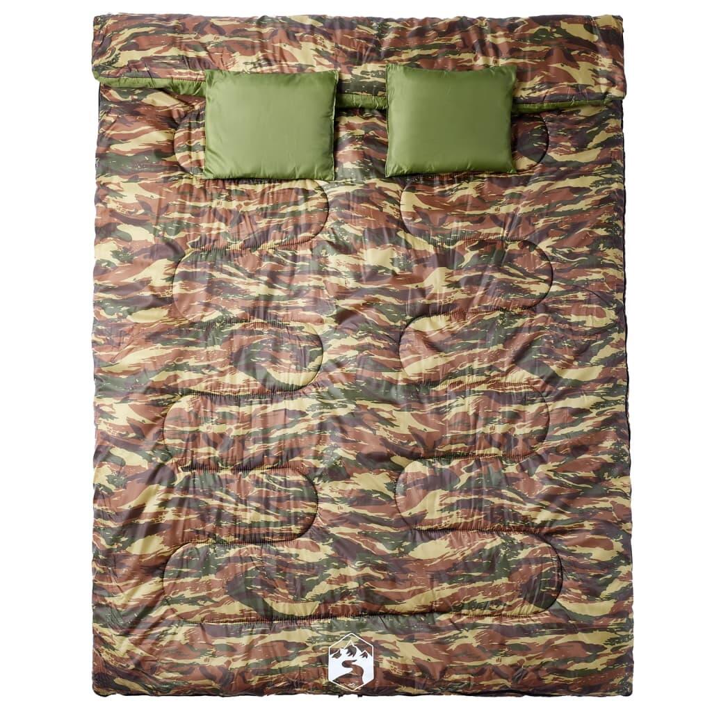Saco de dormir doble y almohadas camping adultos 3-4 estaciones 2/5