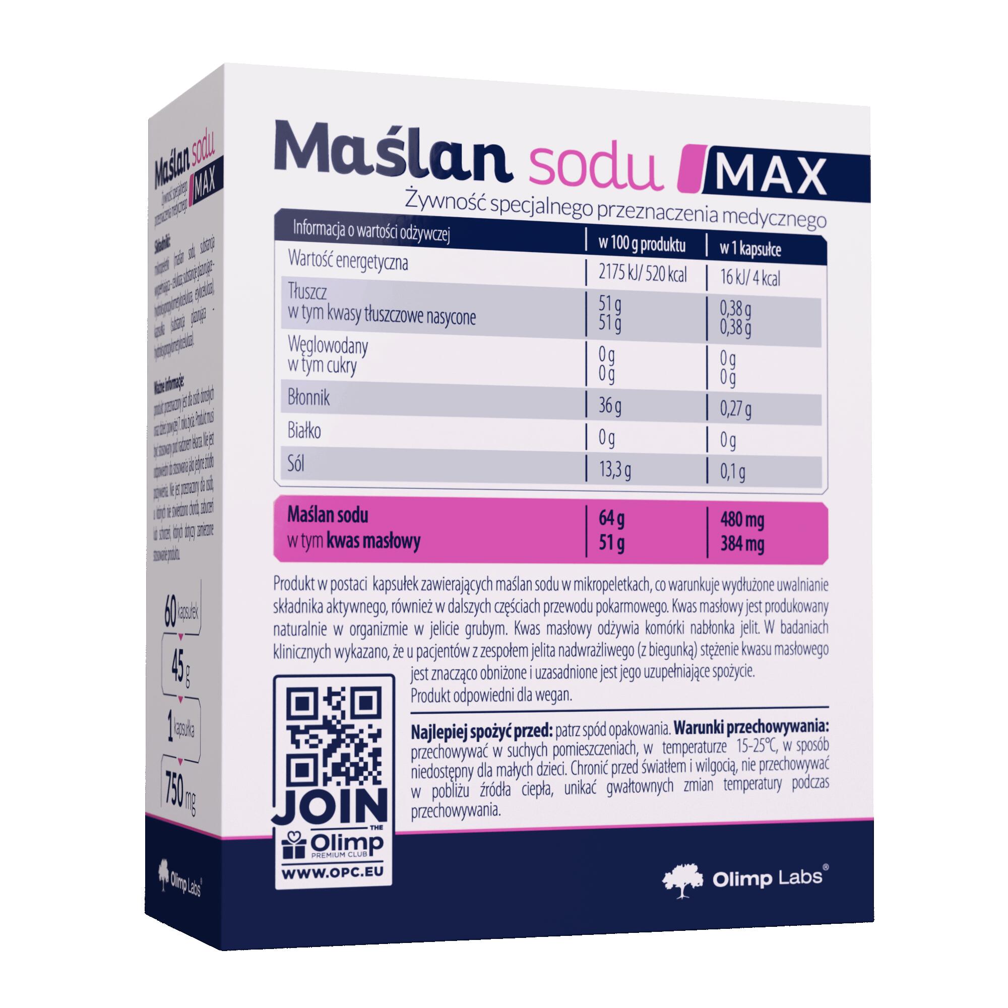 Maślan sodu Olimp Maślan sodu MAX – 60 kapsułek 2/2