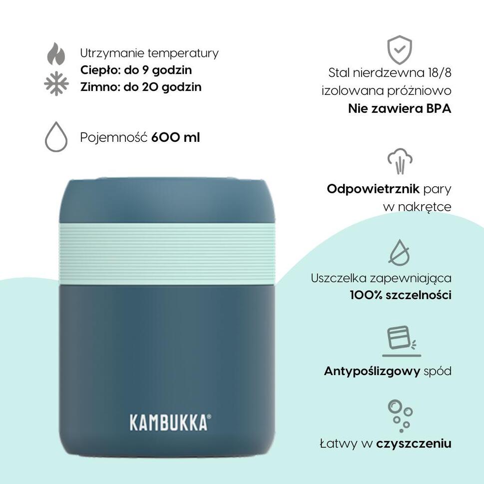 Termos obiadowy podróżny Kambukka Bora 600 ml - Deep Teal
