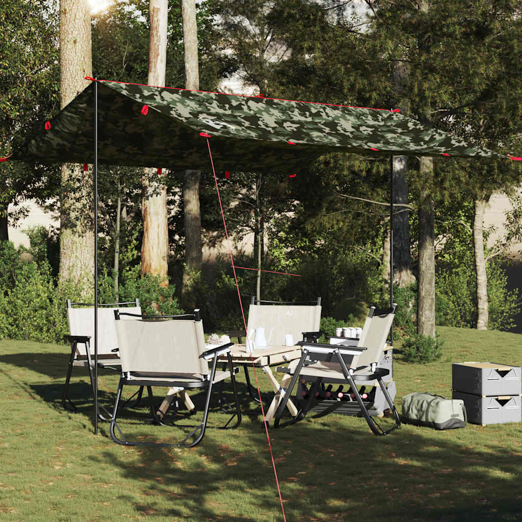 Vidaxl - Vidaxx Auvent De Camping Imperméable 306x306 Cm Camouflage - Tente - Marron|vert - 2 Places - Decathlon