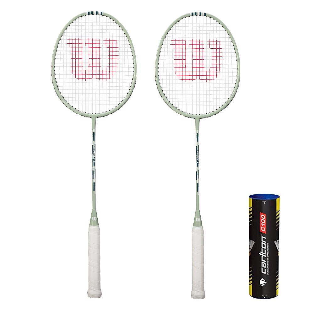 WILSON Wilson Impact 2 Player Badminton Twin Set & 6 Shuttles