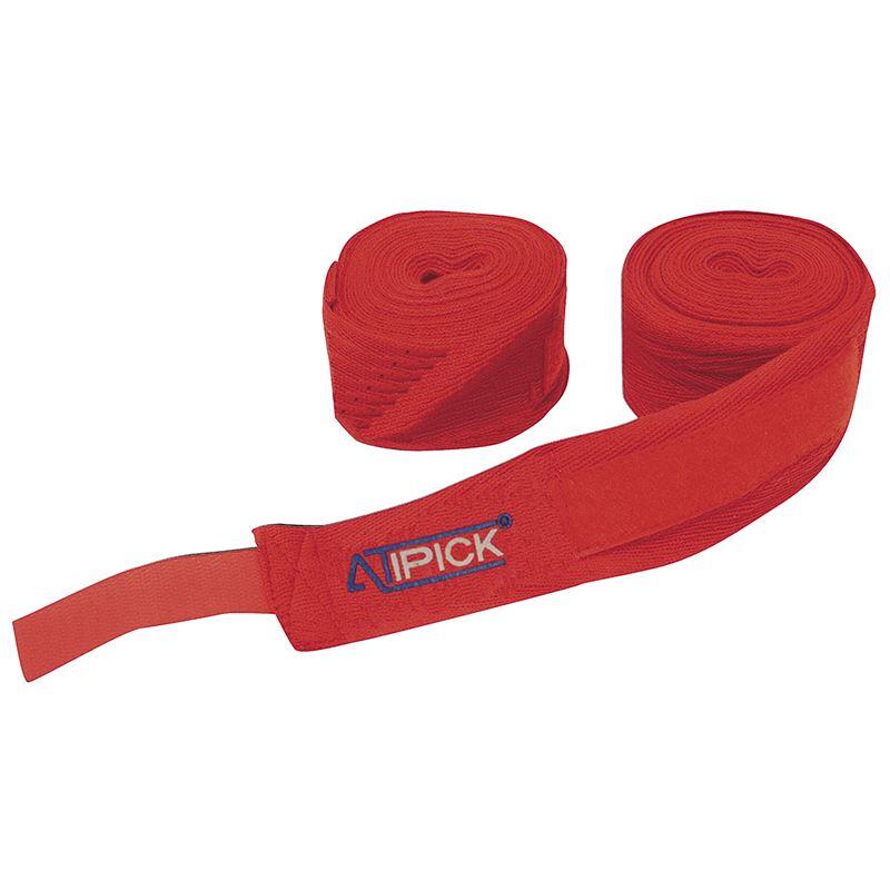 Atipick pack 2 ligaduras de algodão para boxe atipick 5 cm x 2,5 m vermelho