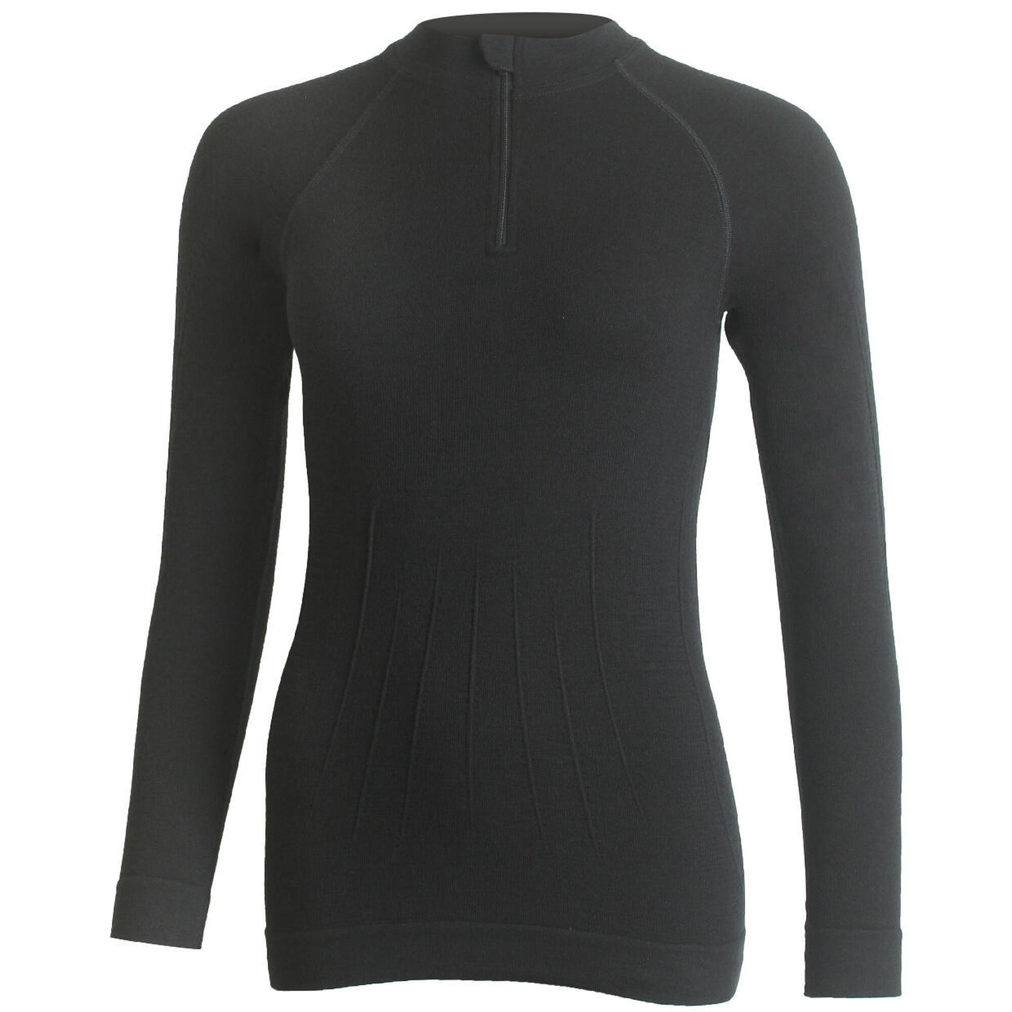 Lasting - Sweat Mérinos Sans Couture Wigi - Sweat-shirt - Noir - Decathlon