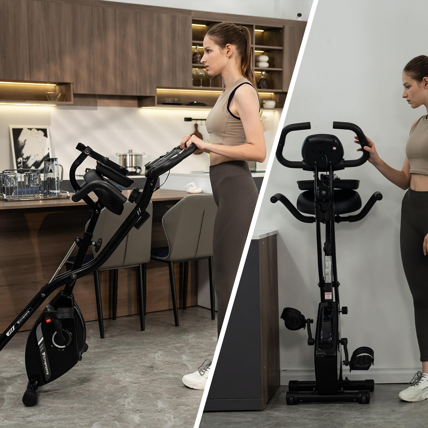 SPORTNOW Hometrainer, stil, aanpasbare weerstand, hartslagsensor, monitor, Geel | Netherlands SPORTNOW Hometrainer, stil, aanpasbare weerstand, hartslagsensor, monitor, Geel | Netherlands