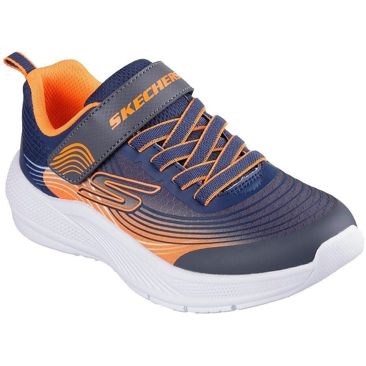 Skechers - Baskets Skechers Microspec Advance, Bleu, Enfants - Chaussures De Sport - Blanc|bleu|orange - 30 - Decathlon