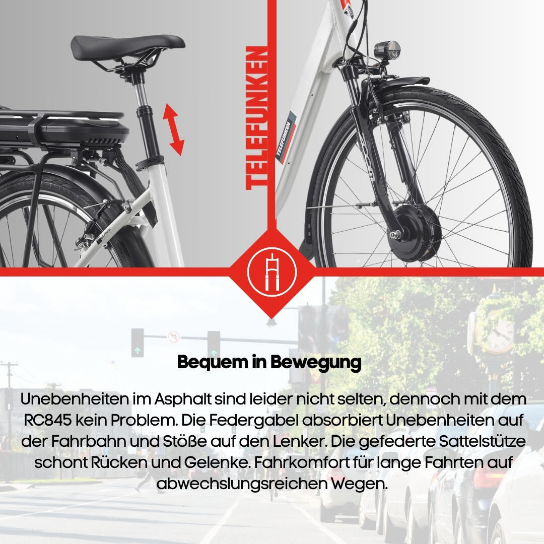 E-Bike RC845 28 Zoll 7-Gang Pedelec City Elektrofahrrad Herren Damen weiß 7/7