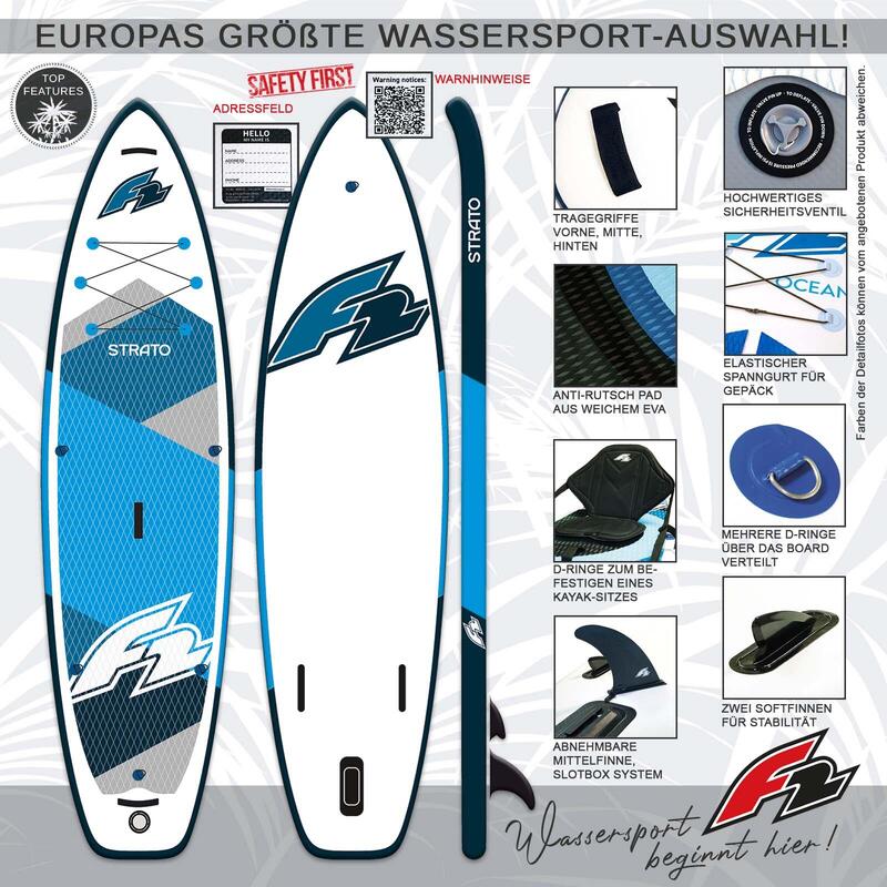 Deska do pływania SUP Board Pompowana F2 Strato 12'2 - 381 cm Combo