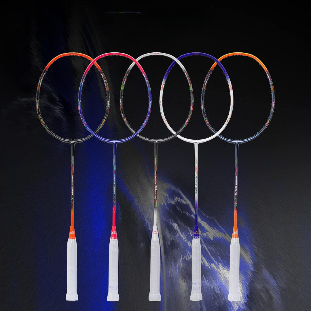 Badmintonschläger - Powertek 1000 PRO Schwarz/Orange 6/7