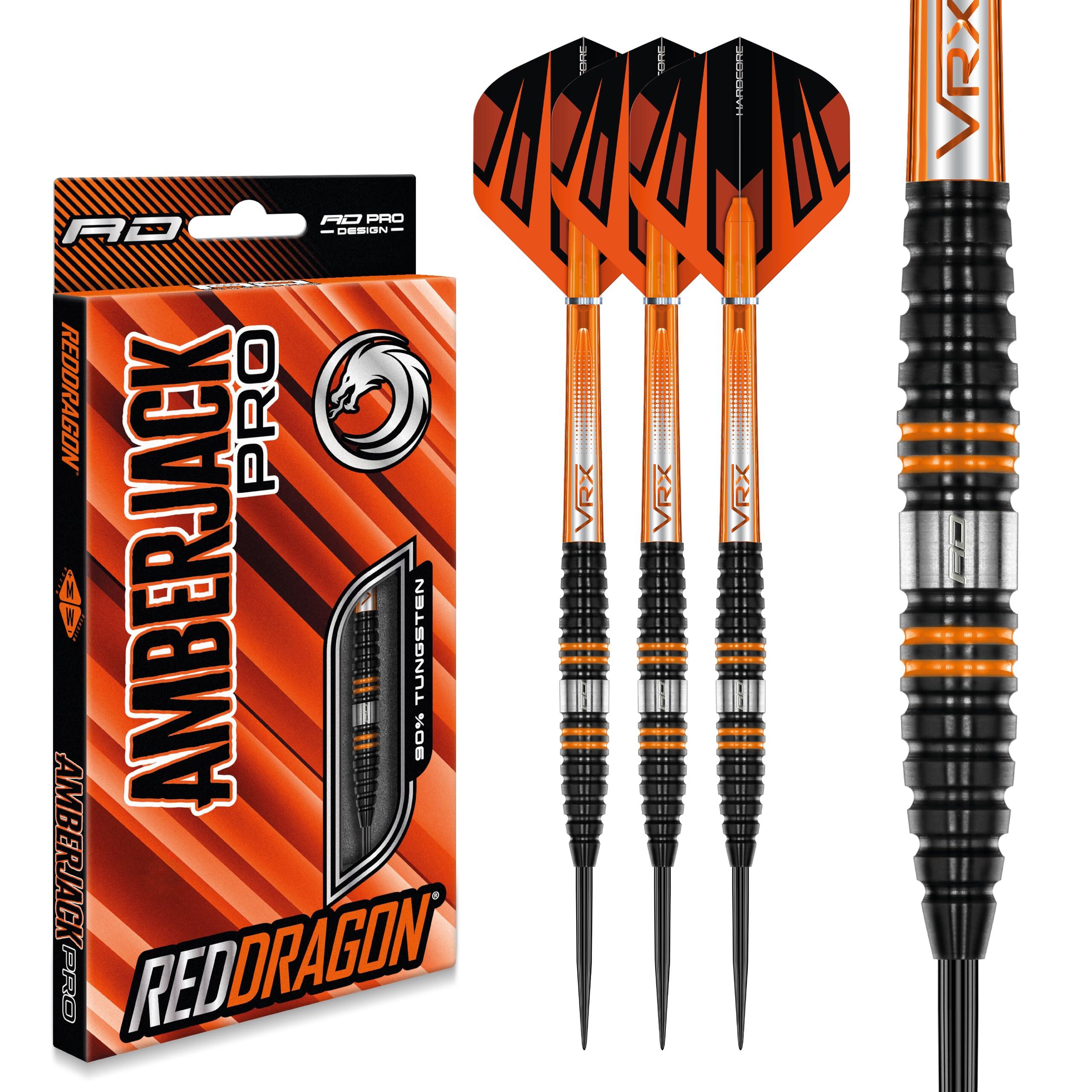 Red Dragon Amberjack Pro 2 |25g Tungsten Darts Set with Flights & Stems 1/6