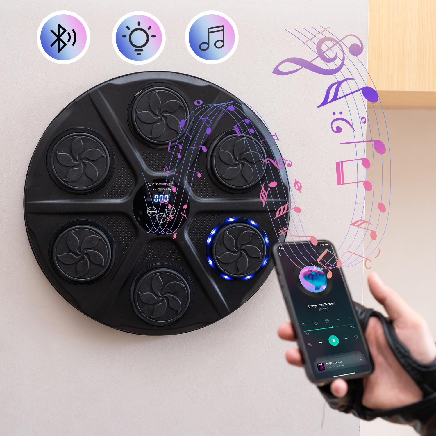 Muzikale Boksmachine, Bokstrainingsapparatuur,Bluetooth,Familieboksspel 5/5