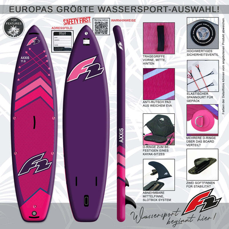 F2  Stand up Paddle Board AXXIS Women Ltd. Edition SET SUP 11,2  Lila 2/5