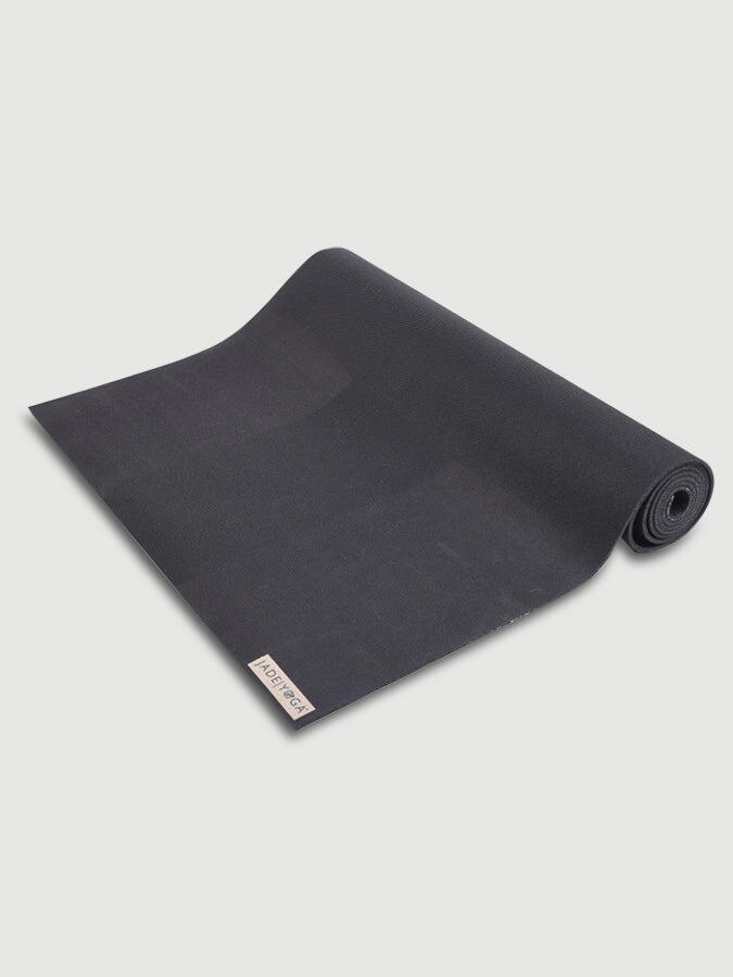 Jade Yoga 68 Inch Travel Yoga Mat 3mm - Black 2/4