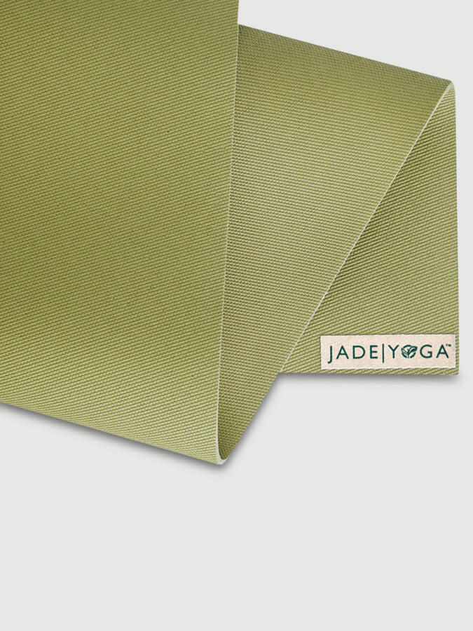 Jade Yoga 68 Inch Travel Yoga Mat 3mm - Olive Green 3/4