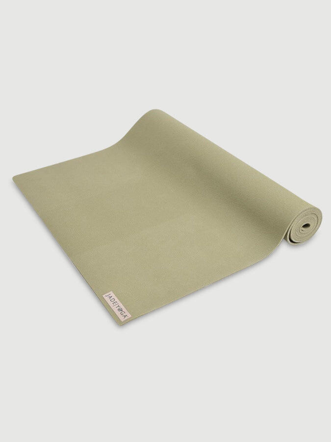 Jade Yoga 68 Inch Travel Yoga Mat 3mm - Olive Green 2/4