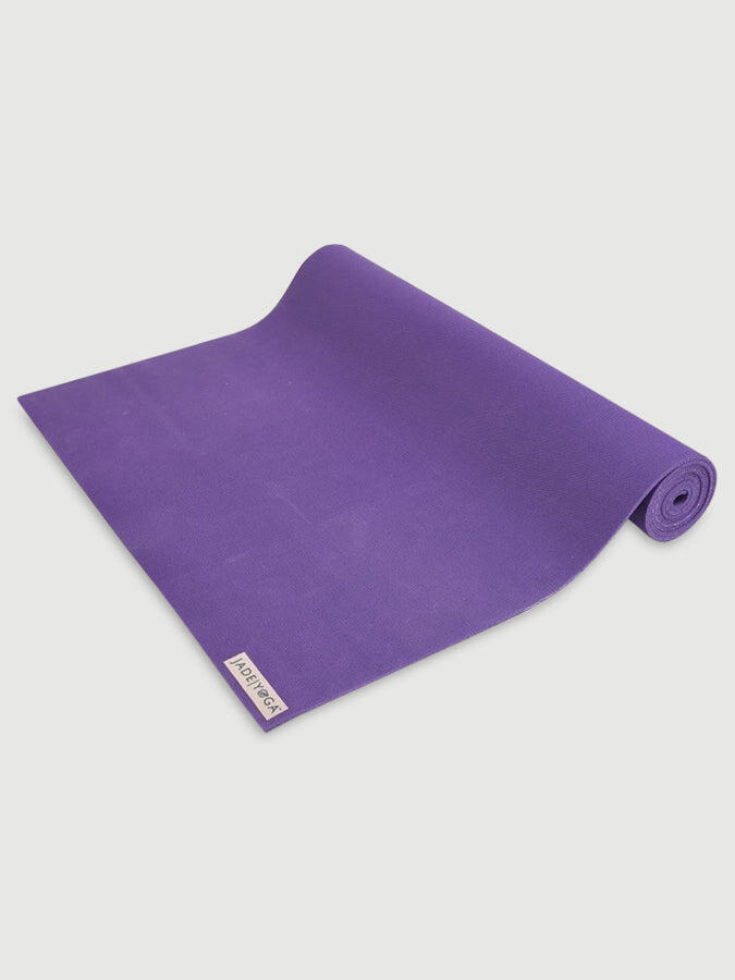 Jade Yoga 68 Inch Travel Yoga Mat 3mm - Purple 2/4