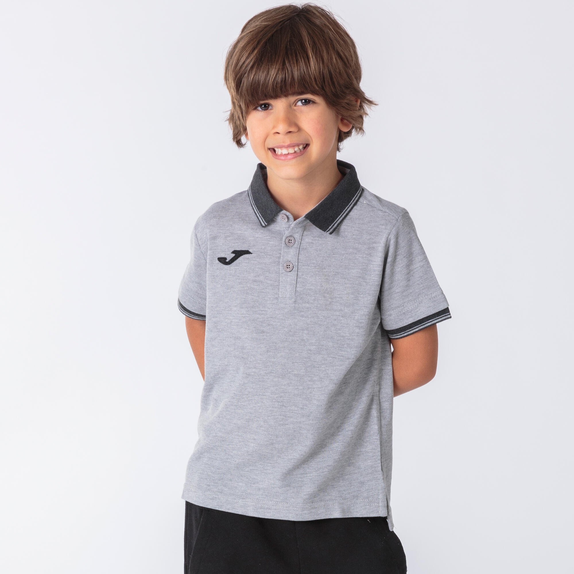 Polo Manga Corta Niños Joma Bali II Gris 3/5