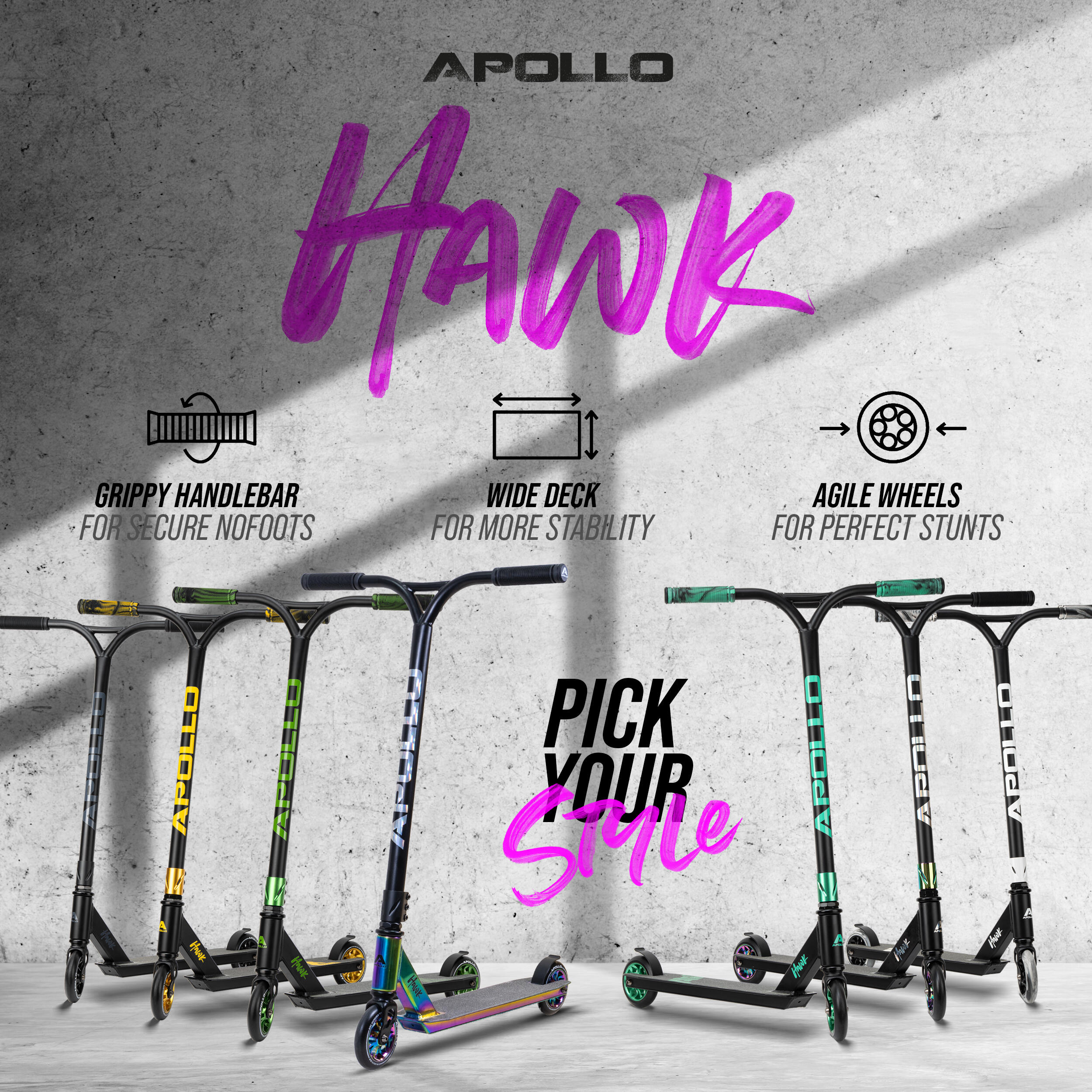 Stuntscooter 'Hawk' - Freestyle Kickscooter voor kinderen en volwassenen 6/7