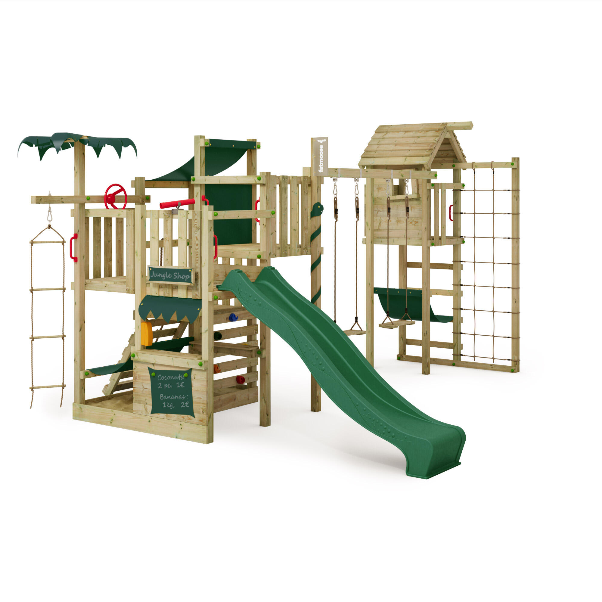 Fatmoose - Aire De Jeux Crazycoconut Avec Construction De Tour - Aire De Jeu - Vert - No Size - Decathlon