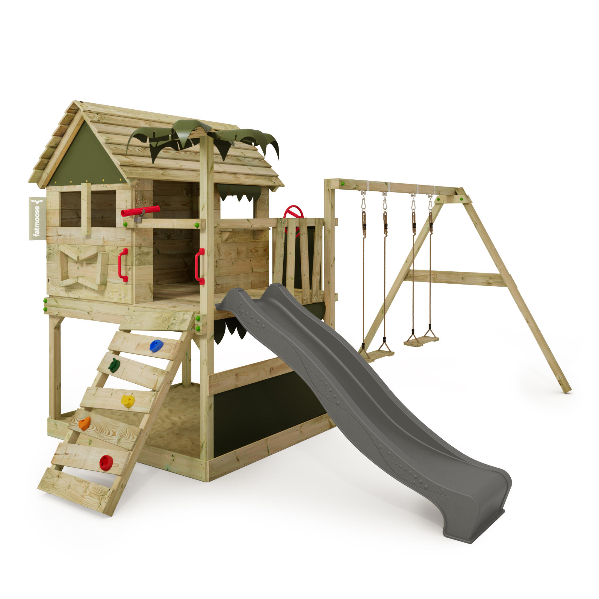 Fatmoose - Aire De Jeux Tikataka Avec Balançoire - Aire De Jeu - Gris|marron - No Size - Decathlon