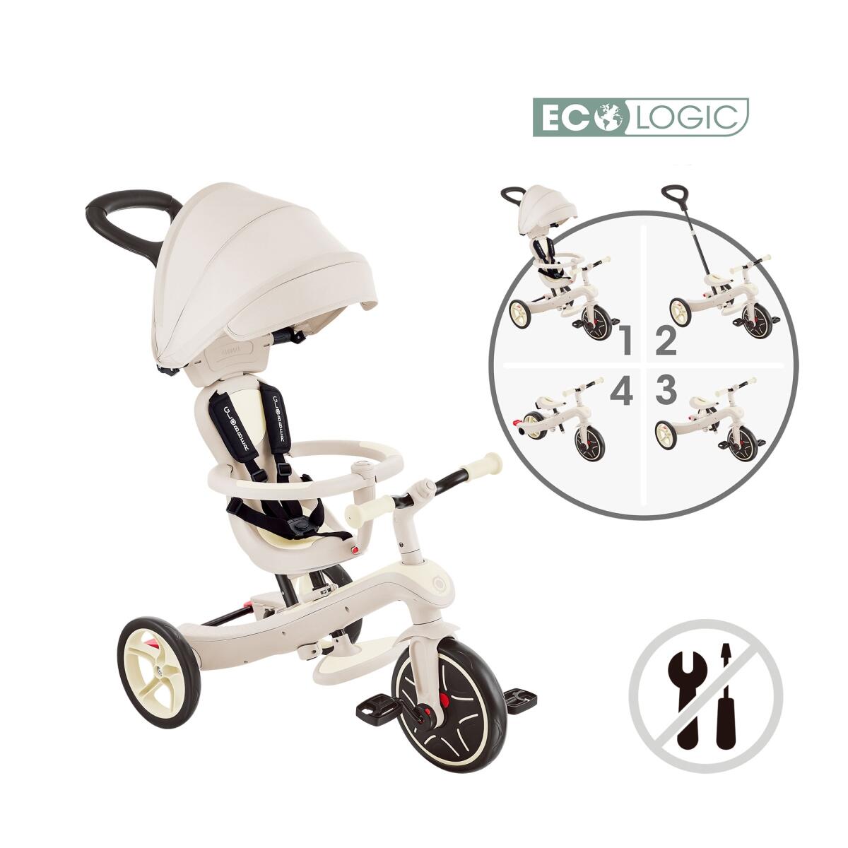 Tricycle évolutif EXPLORER 4 en 1 DELUXE ECO - Taupe 3/7