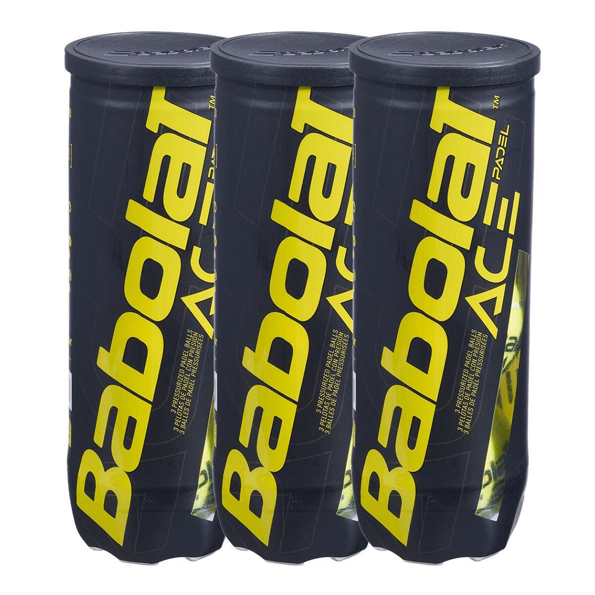 Tripack de 3 boîtes de 3 balles babolat ace padel