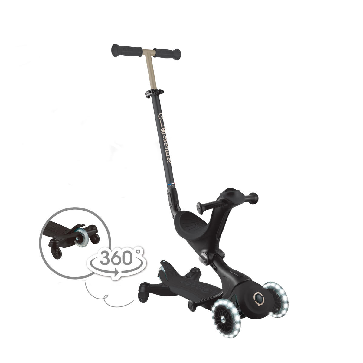 Trottinette évolutive GO-UP DELUXE LIGHTS 360 - Noir 2/7