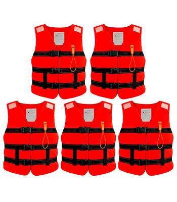 5 reddingsvesten maat xl (+90 kg.) rood - business pack
