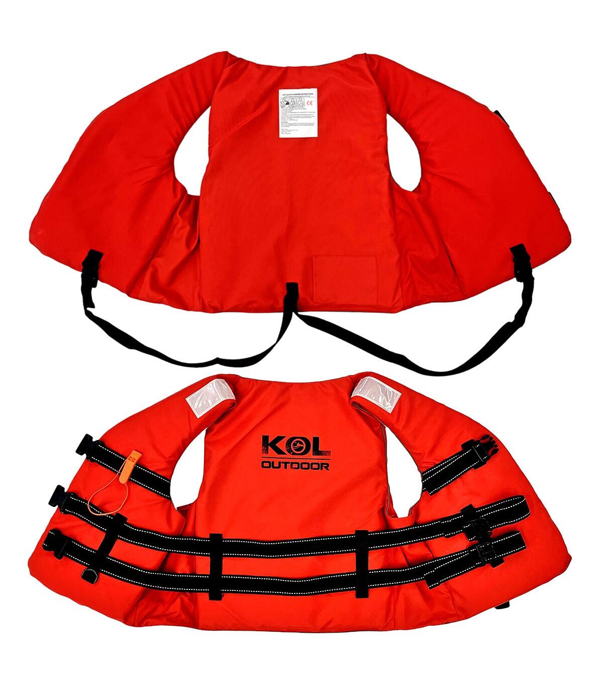 Pack 5 Reddingsvesten 70N Rood KOL OUTDOOR Kajak SUP Verhuur - Maat S (30-50 kg) 4/7