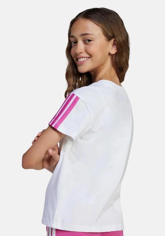 T-shirt ragazza adidas essentials 3-stripes - bianco 2/5