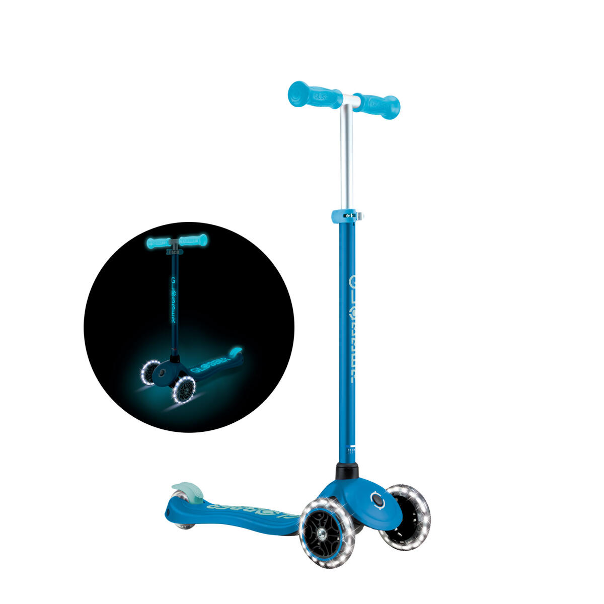Patinete de 3 ruedas PRIMO PLUS GLOW LIGHTS - Azul Petróleo 2/7