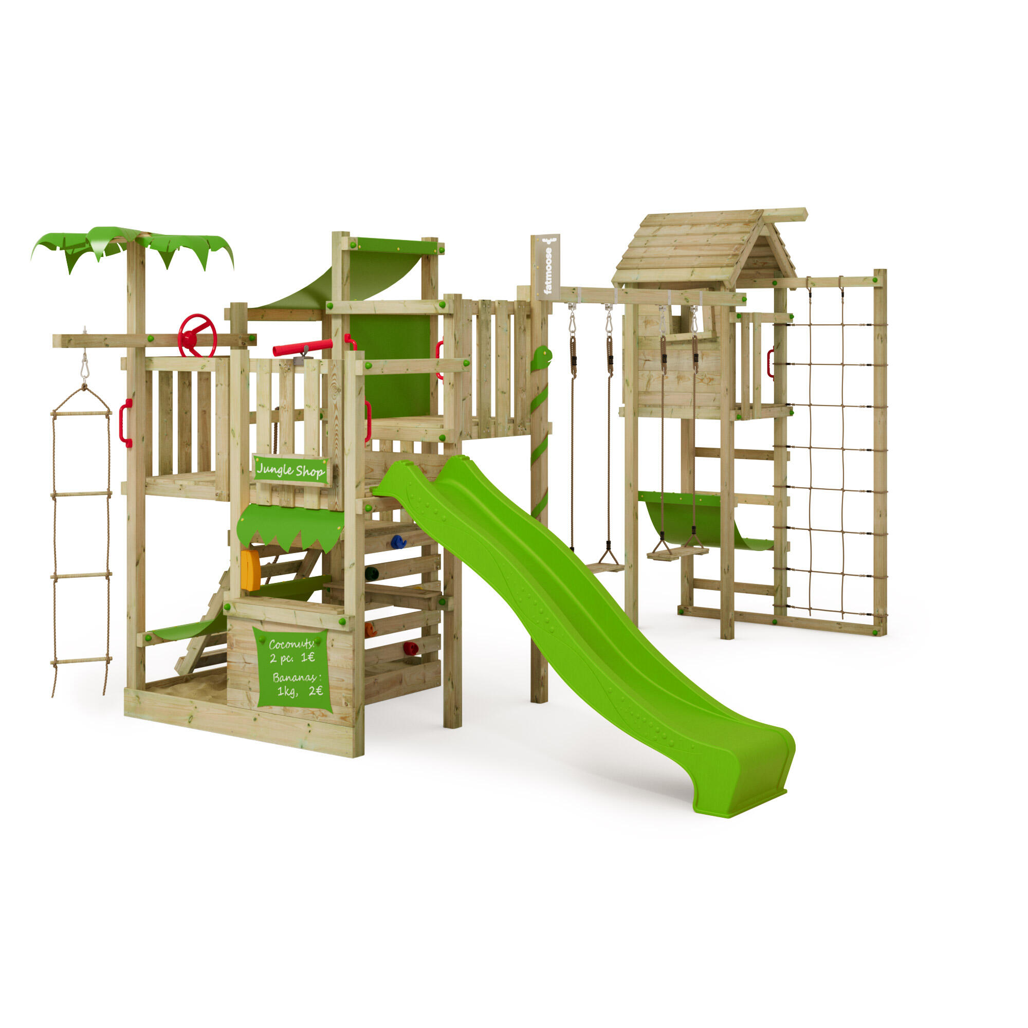 Fatmoose - Aire De Jeux Crazycoconut Avec Tour De Construction - Aire De Jeu - Vert - No Size - Decathlon