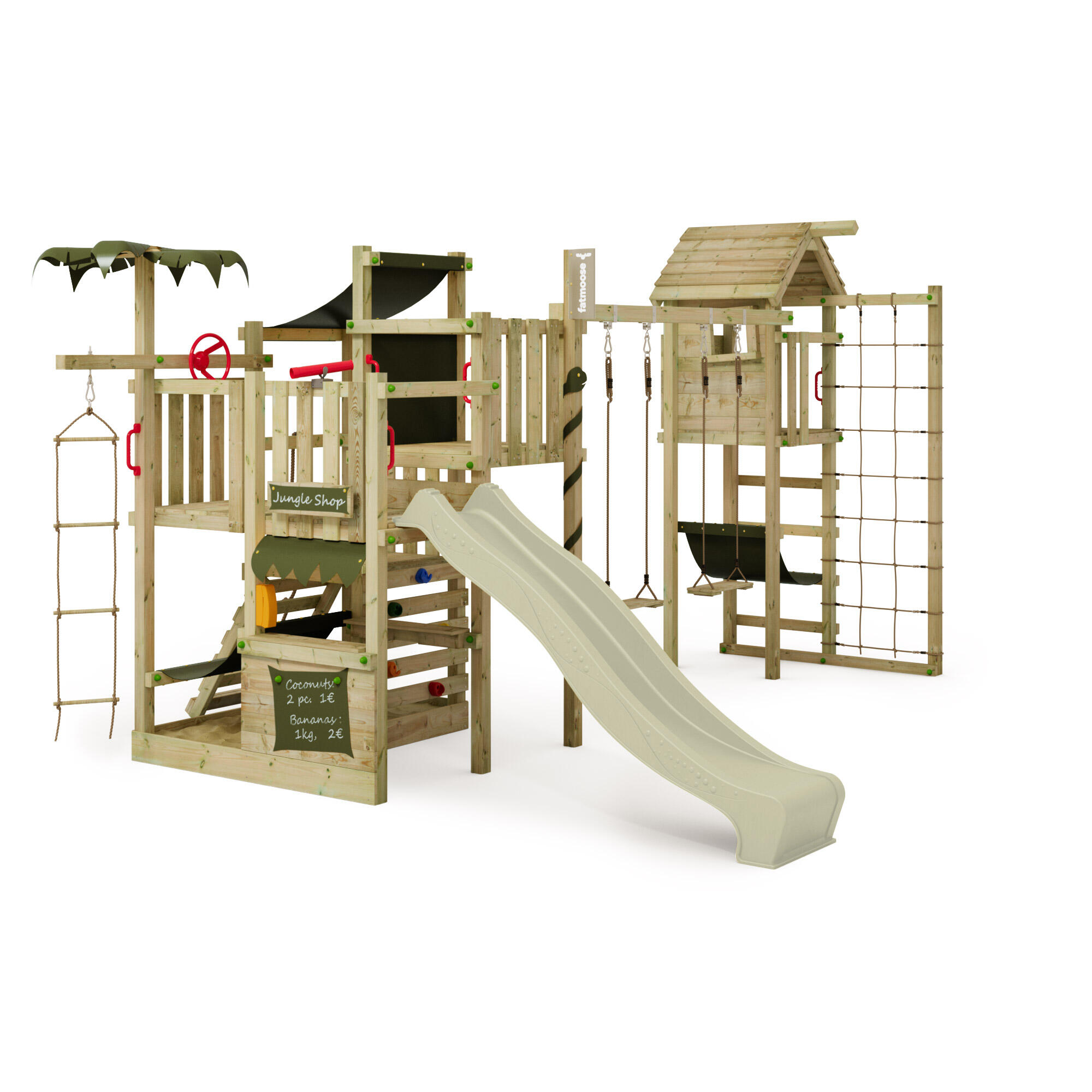 Fatmoose - Aire De Jeux Crazycoconut Avec Construction De Tour - Aire De Jeu - Vert - No Size - Decathlon