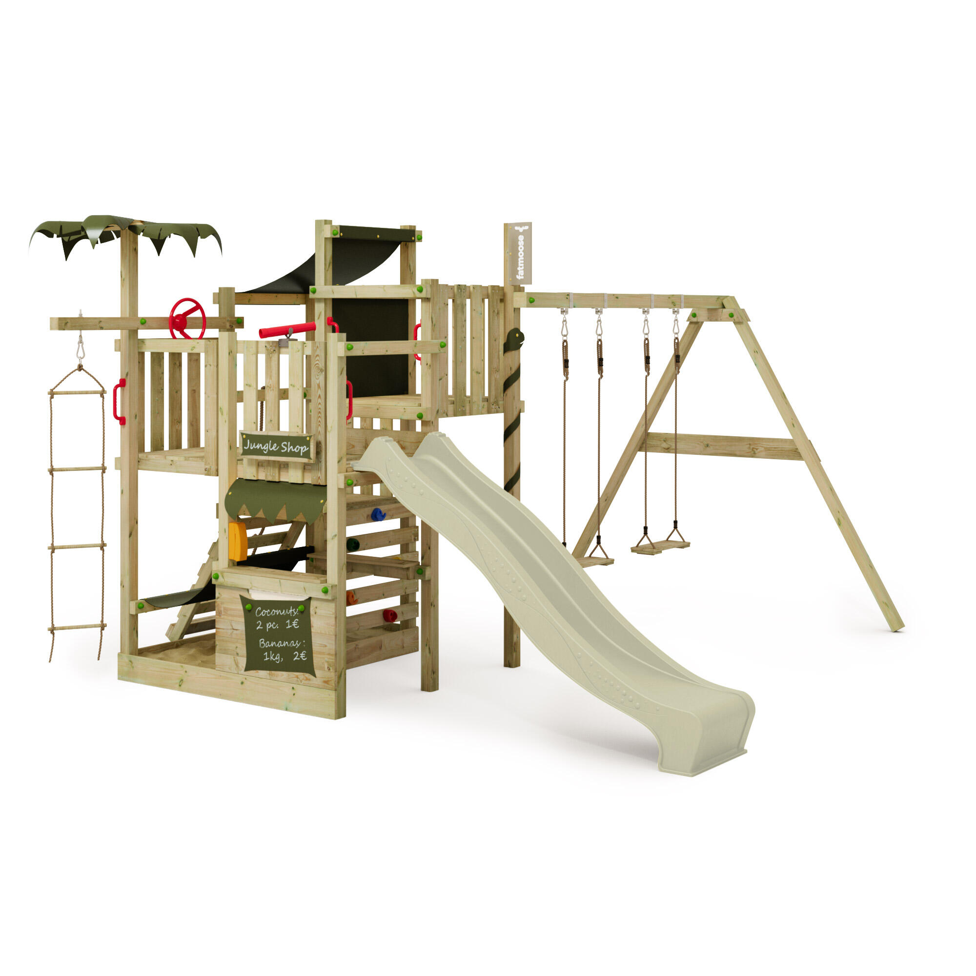 Fatmoose - Aire De Jeux Crazycoconut Avec Double Balançoire - Aire De Jeu - Vert - No Size - Decathlon