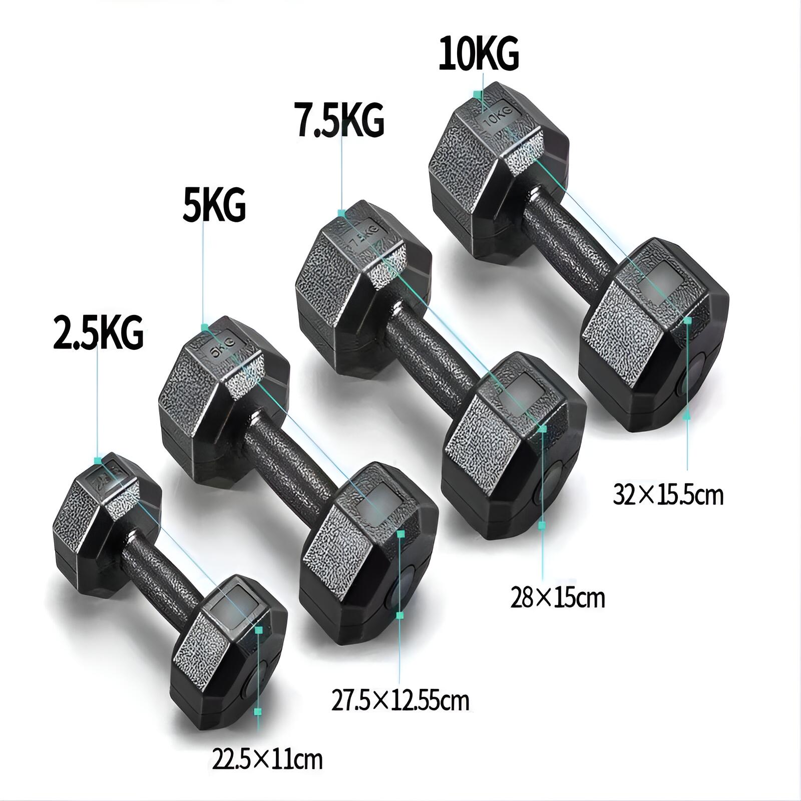 Mancuernas Hexagonales 2,5 kg (par) con Recubrimiento de Vinilo Musculación 2/2