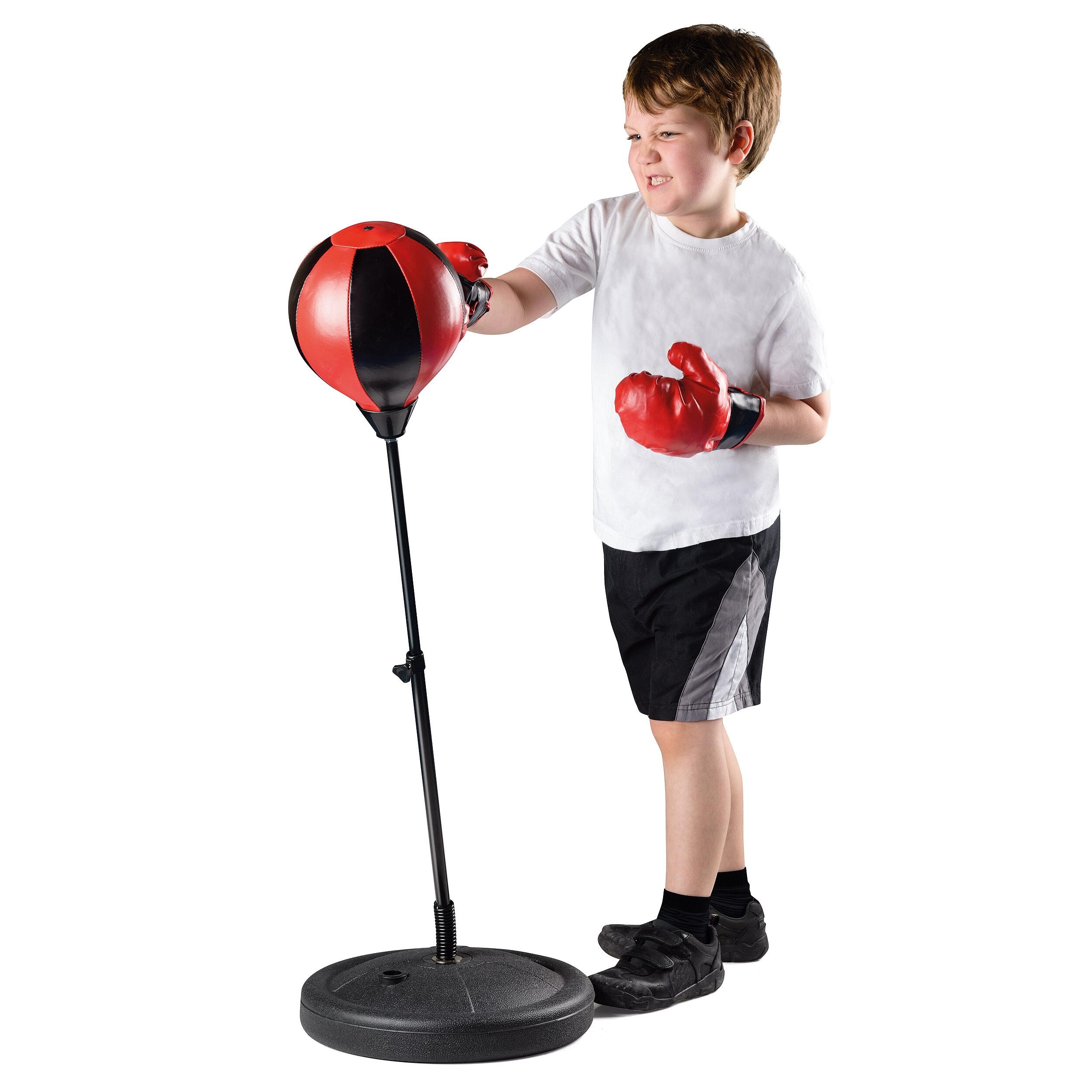 TOYRIFIC Toyrific, Punch Bag, Gloves, Adjustable Boxing, Stand and Punch Ball, Red