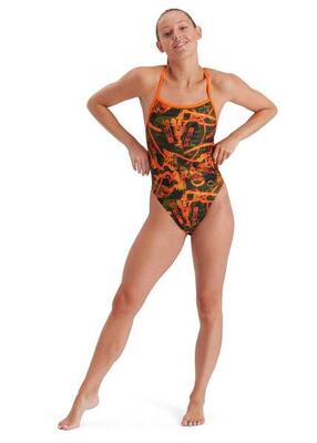 Speedo dames badpak v-back eco endurance+ atomic lime maat 26