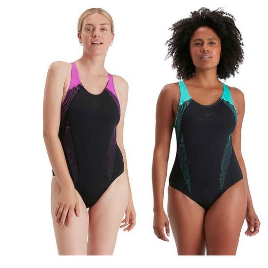 Maillot de bain Speedo Plastisol Laneback pour femme – Noir 30