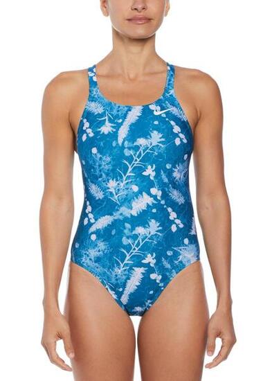 Costume da bagno intero Nike Hydrastrong Multi Print - Verde 36