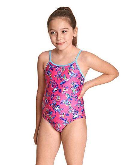 Maillot Zoggs Journey Flyback fille - Rose/Bleu taille 34