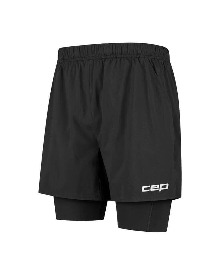 Damskie sportowe spodenki kompresyjne 2w1 CORE Run do biegania CEP