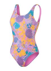 Maillot de bain Speedo imprimé dos en U profond - Violet fluo 38