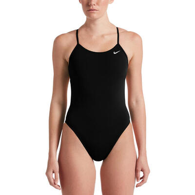 Nike hydrastrong solid cutout one piece badpak - zwart - maat 38
