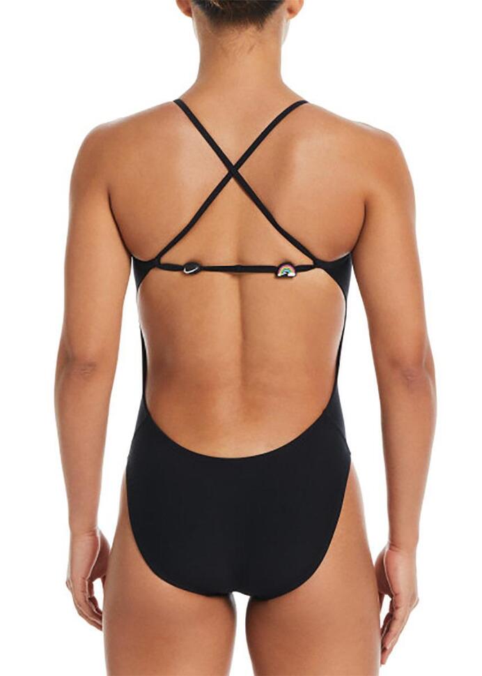 Nike Hydrastrong Multi Graphic Regulowany Strój Kąpielowy - Czarny - Rozmiar 38