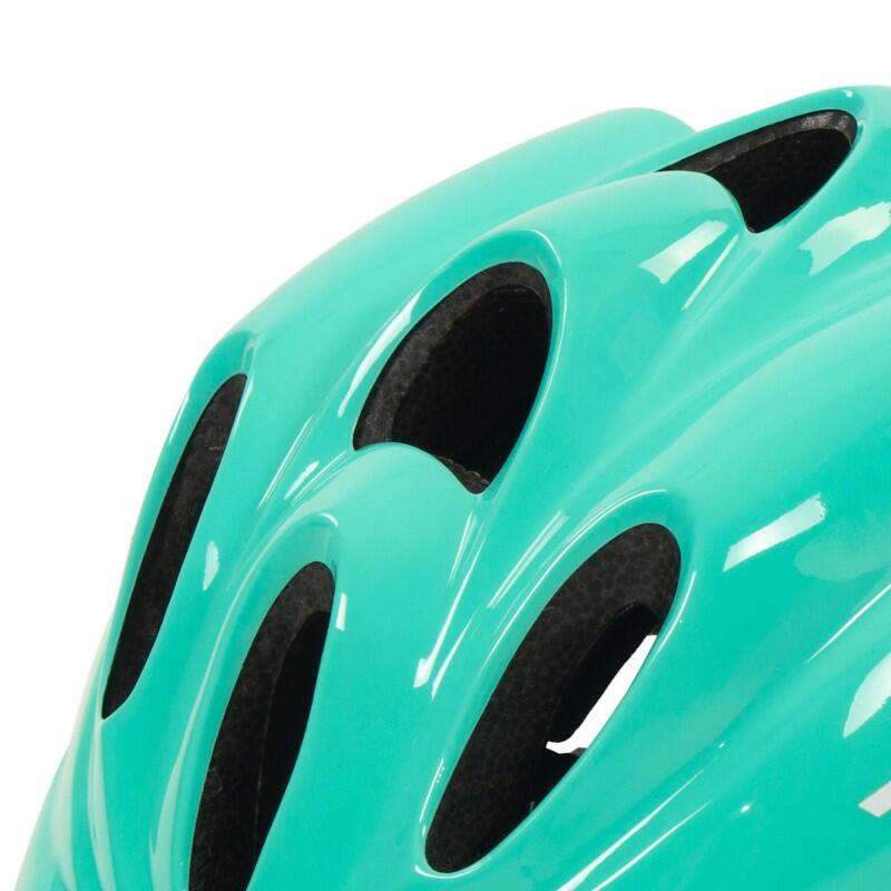 Capacete de bicicleta infantil verde ajustável 2/3