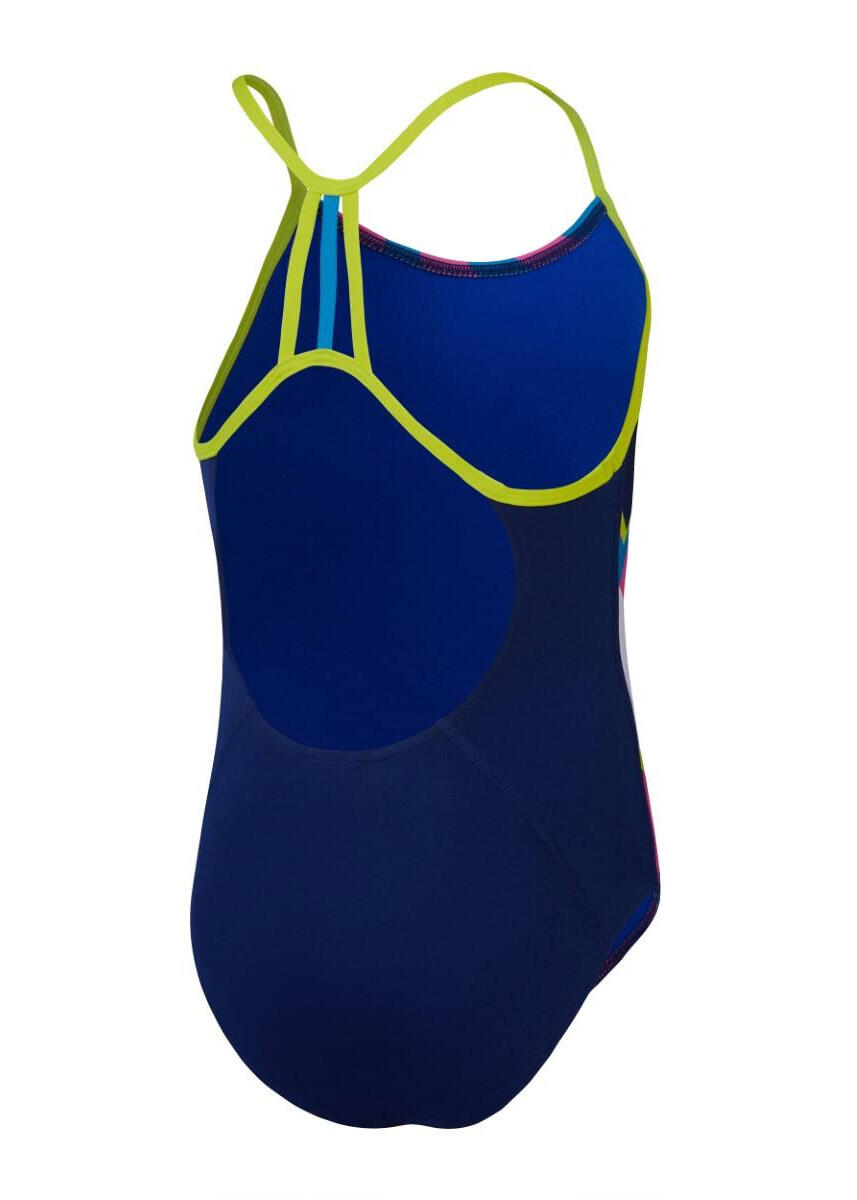 Traje de baño Speedo Electrify para niñas - Azul/Multicolor - Talla 9-10 años 5/5