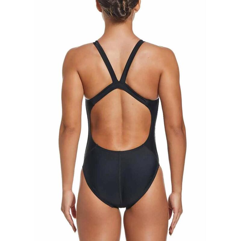 Maillot de bain une pièce Nike Fusion Logo Tape Fastback - Noir - Taille XS