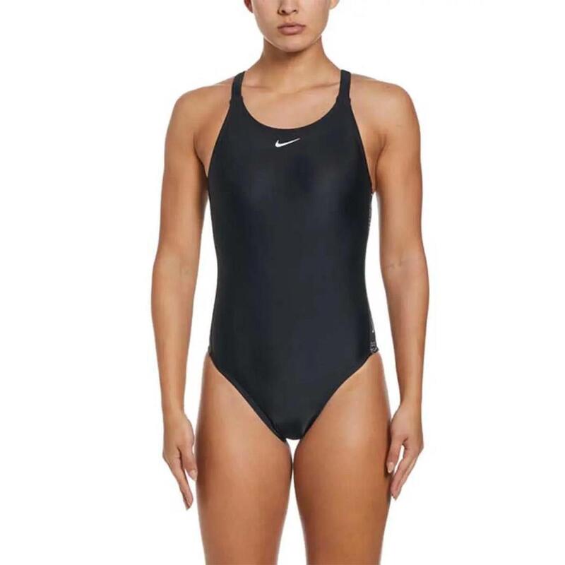 Maillot de bain une pièce Nike Fusion Logo Tape Fastback - Noir - Taille XS